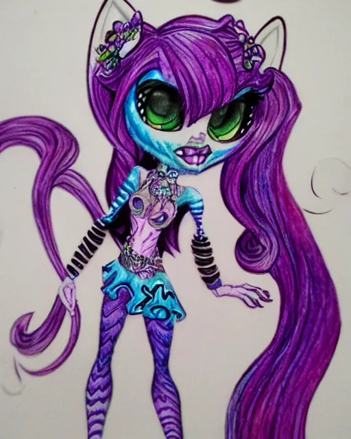 Image similar to josephine wall water colored pencils monster high universe clawdeen wolf fullmoon