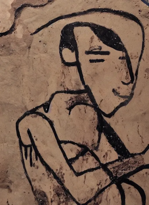 Image similar to a cave painting of filthy frank