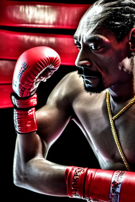 Image similar to snoop dogg join muay thai and be ufc fighter, high resolution, photorealistic, smooth texture, 4 k, aesthetic lighting, baroque object, sharp focus, hyperdetailed object, professional photography, pullitzer winning, 8 0 0 photo by : canon eos 5 d mark iv, by karah mew and adnan abidi and jodie bateman