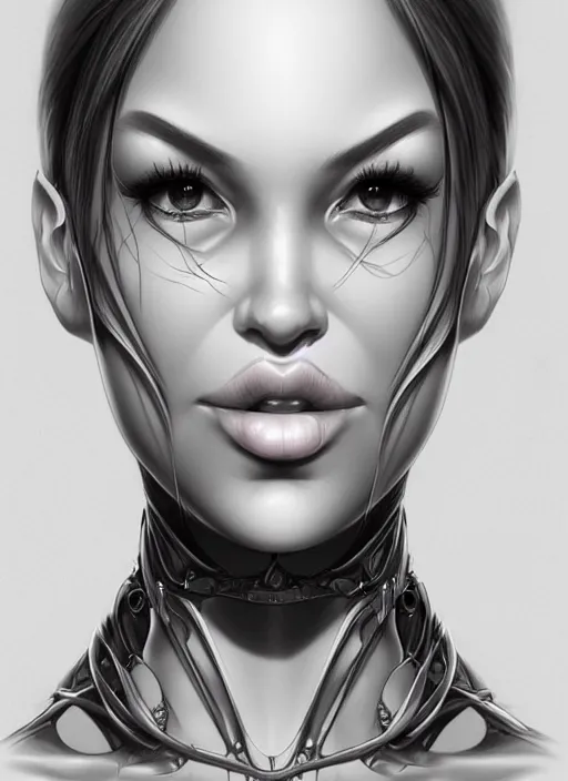 Prompt: portrait of a c woman by Artgerm, biomechanical, hyper detailled, trending on artstation