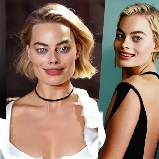 Image similar to a plate full of margot robbie