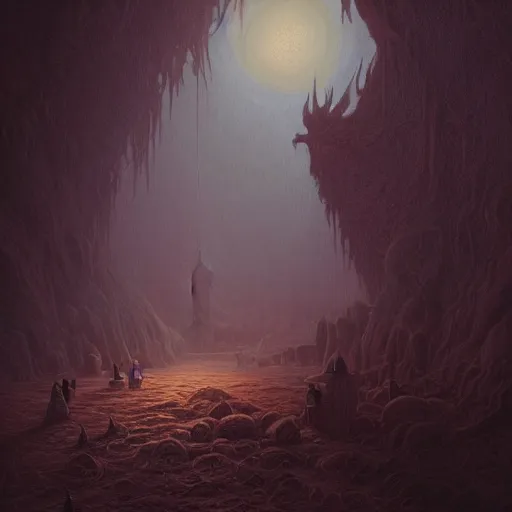 Image similar to Crafting A Nightmare, intricate, elegant, fantasy, highly detailed, digital painting, sharp focus, illustration, beautiful volumetric lighting, epic light, artstation, colorful, art by Carl Gustav Carus