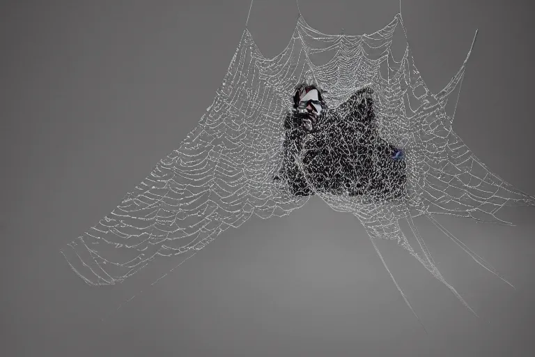 Image similar to portrait of a dusty armored skeleton covered in spiderwebs By Emmanuel Lubezki