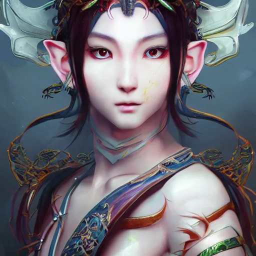 Image similar to ultra-detailed, HD semirealistic anime CG concept art digital painting of a self transforming machine elf, by Huang Guangjian, Fenghua Zhong, Ruan Jia, Xin Jin and Wei Chang. Realistic artwork of a Chinese videogame, gentle an harmonic colors.