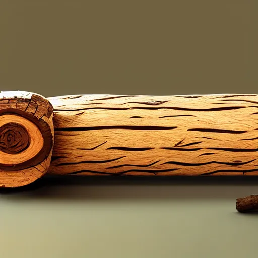 Image similar to anthropomorphic wooden log sleeping snoozing, pixar style