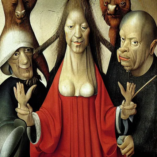 Prompt: a lister celebs painting by hieronymus bosch