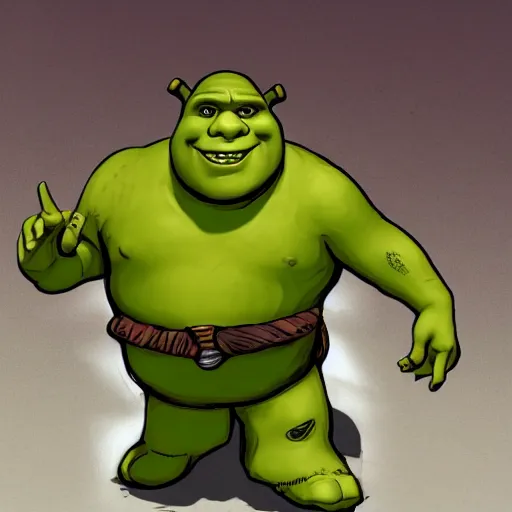 Prompt: Shrek as Space Marine Captain, concept art