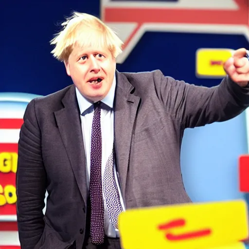 Prompt: boris johnson on the price is right