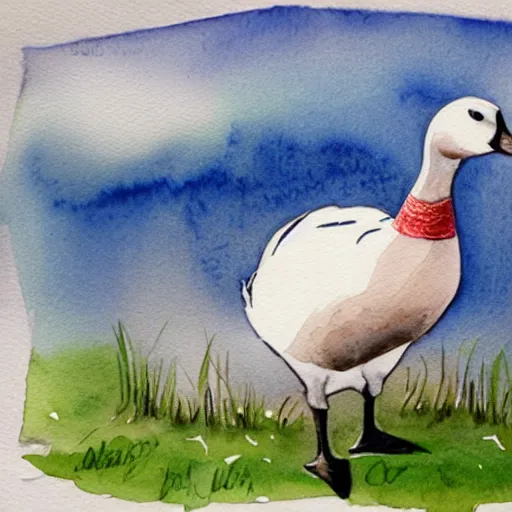 Image similar to watercolor pen goose