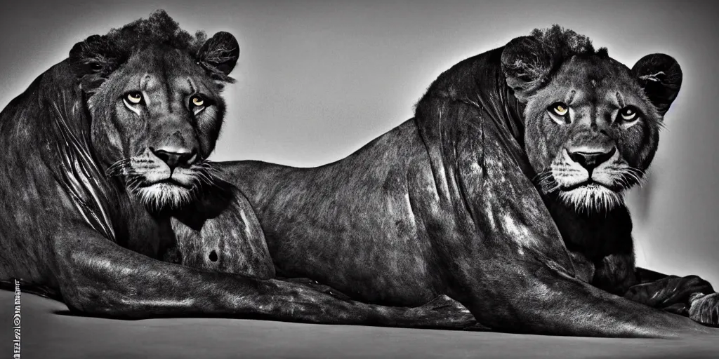 Prompt: a black lioness, made of ferrofluid, laying on the couch in the living room, covered with ferrofluid. photography, dslr, realism, color, rimlight, wrinkles, reflections, animal photography, black goo