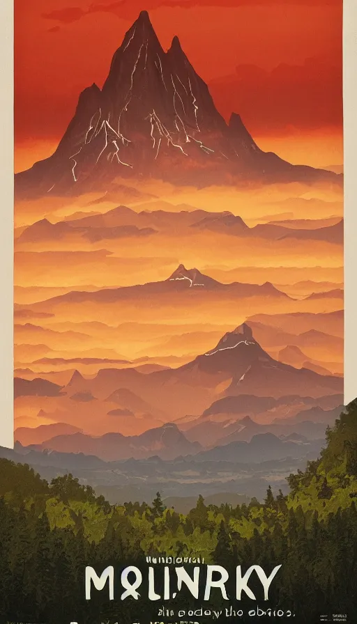 Prompt: a national parks poster for Mordor