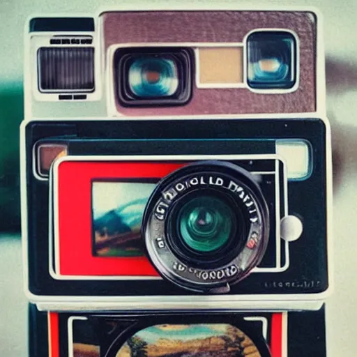 Prompt: polaroid inception, picture of a polaroid taking a polaroid with a polaroid, detailed, intricate, vintage