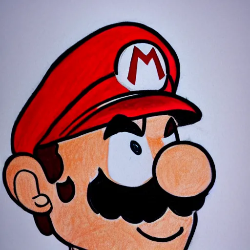 Image similar to a drawing of mario made in blood