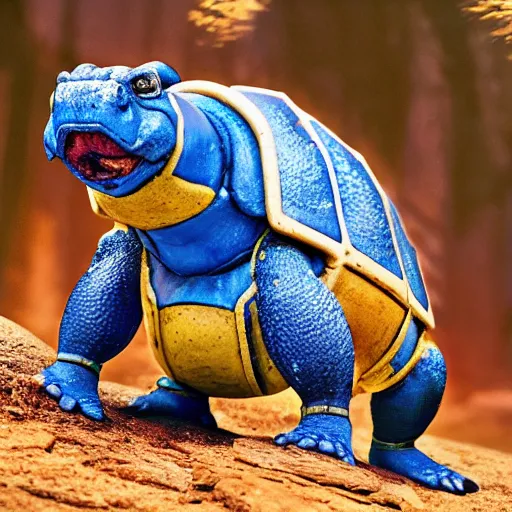 Image similar to national geographic professional photo of blastoise, award winning