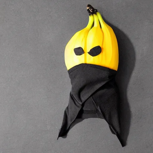 Image similar to a banana dressed as a ninja
