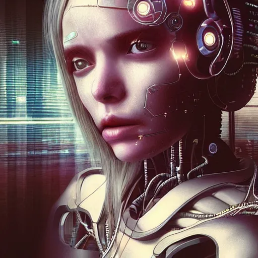 Prompt: portrait of a crying intricate detailed female robot, hyperrealistic,cyberpunk essays Cyberpunk is a subgenre of science fiction in a futuristic setting that tends to focus on a combination of low life and high tech featuring advanced technological, filmgrain