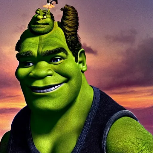 Image similar to arnold schwarzenegger as shrek