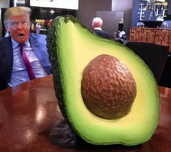 Prompt: donald trump as an avocado chair