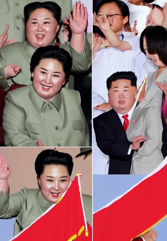 Prompt: female kim jong un, kawaii pose