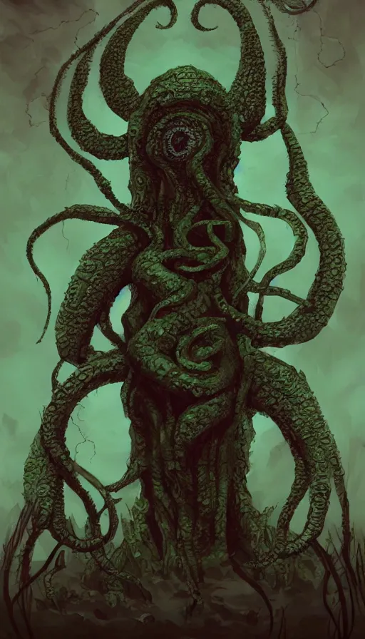 Image similar to monster lovecraft, artstation