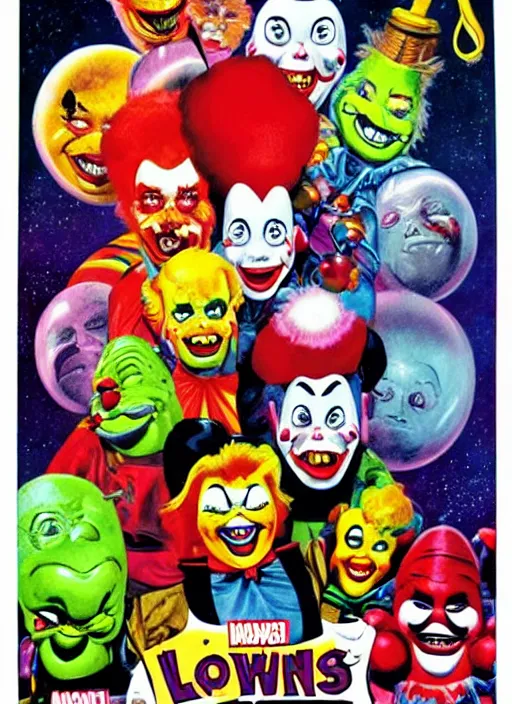 Prompt: Killer Klowns From Outer Space (1988) Marvel Movie poster