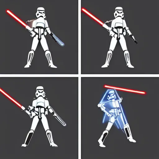 Image similar to star wars lightsaber fight composition ideas concept arts