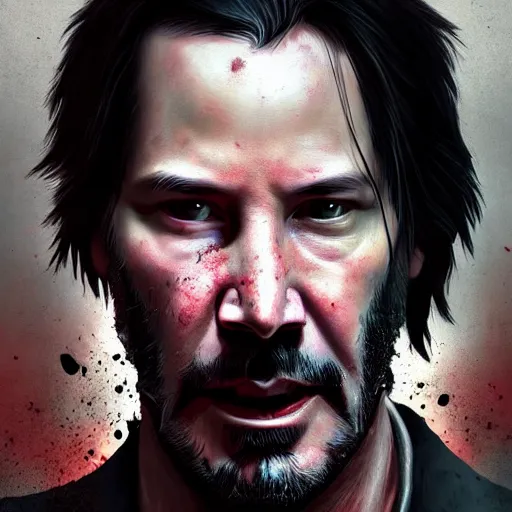 Prompt: keanu reeves as a zombie, 7 days to die zombie, fine art, award winning, intricate, elegant, sharp focus, cinematic lighting, highly detailed, digital painting, 8 k concept art, art by guweiz and z. w. gu, masterpiece, trending on artstation, 8 k