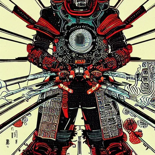 Image similar to cybernetic samurai by Yuko Shimizu