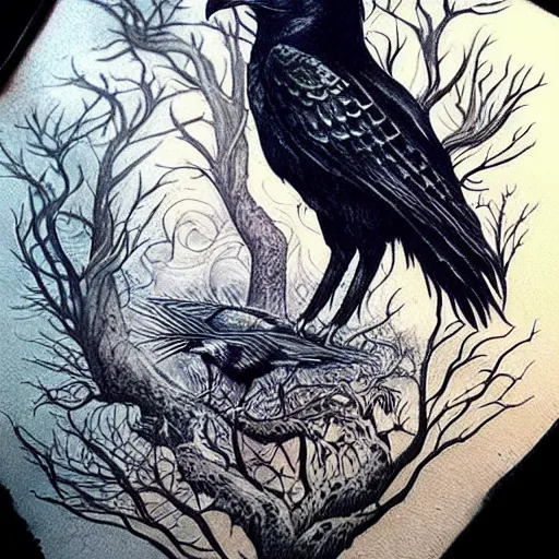 Crow By Duffzilla5  Raven Tattoo Small PNG Image  Transparent PNG Free  Download on SeekPNG