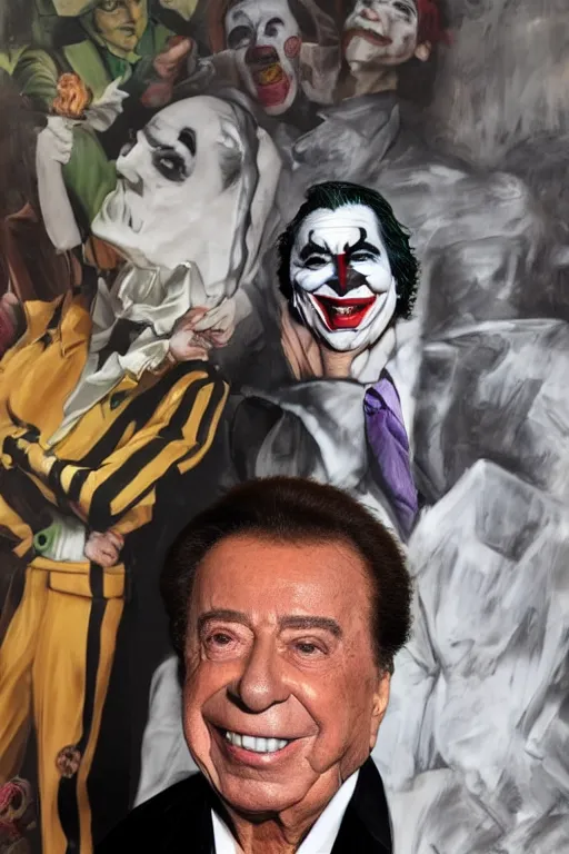 Prompt: silvio santos wearing the joker clothes, 8 k, hdr, great light, gustave courbet, annie leibowitz