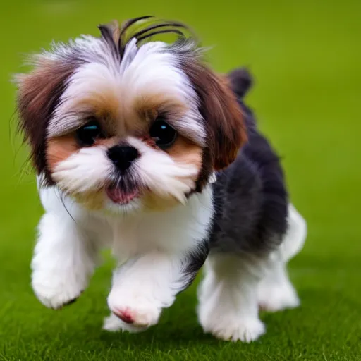 Image similar to cute shih tzu puppy playing with a wool ball