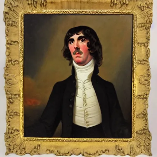 Prompt: regency era painting of a young george harrison in the style of adam buck