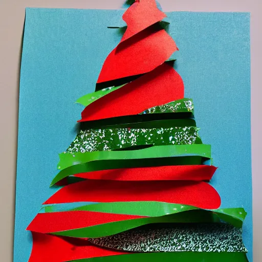 Image similar to christmas tree. paperboard style art