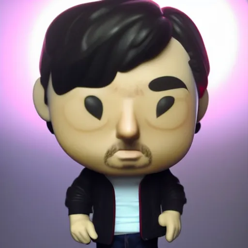 Image similar to Funko Pop doll of Jean-Luc Melenchon taken in a light box with studio lighting, some background blur