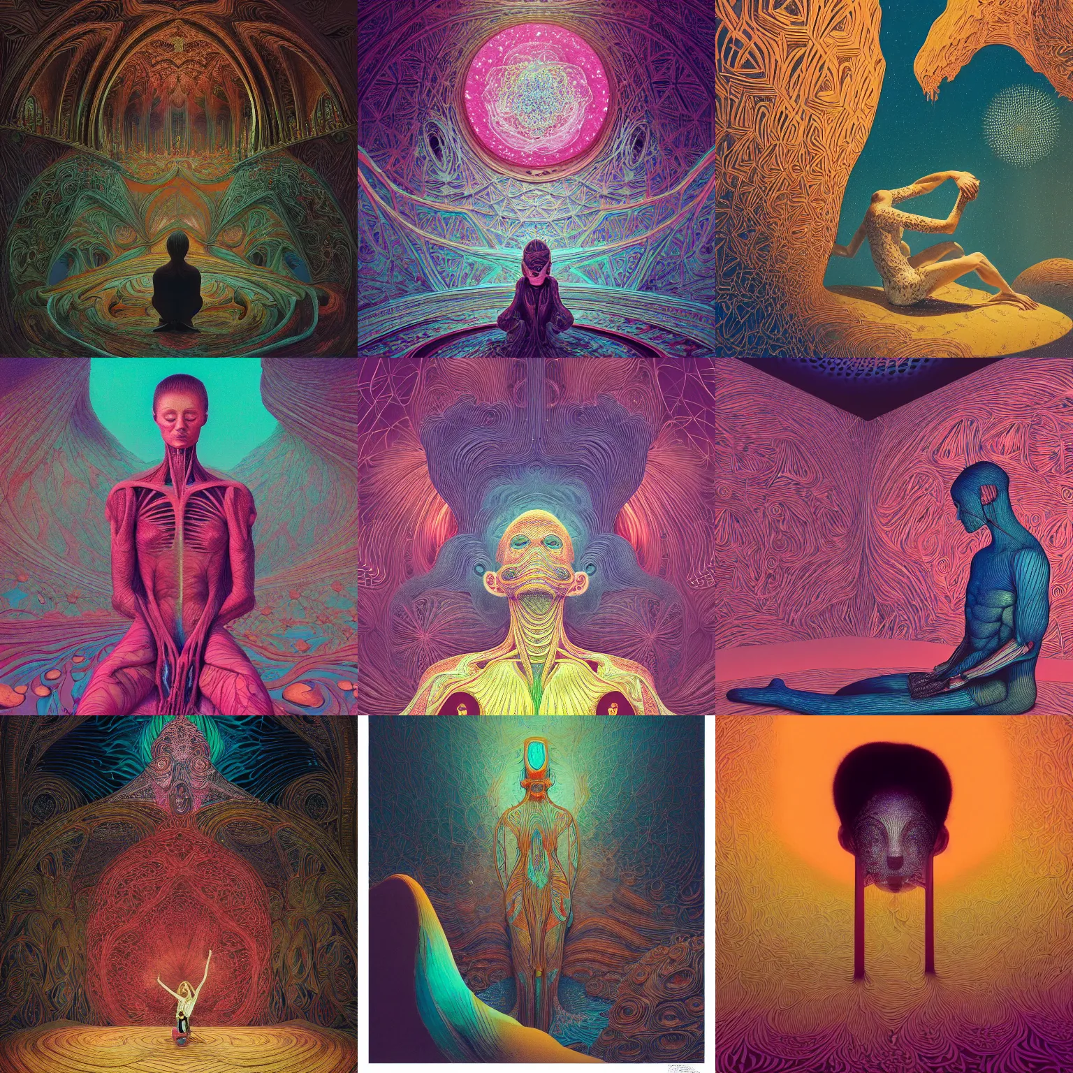 Image similar to kodak portra, 8 k, prana, anatomy, studio light, fine art portrait photography, victo ngai, fashion photography, kilian eng, camille vivier, moebius, digital art, masterpiece, fractal muqarnas in background, alex grey, fantastically beautiful, beksinski, dan mumford, simon stalenhag, artstation