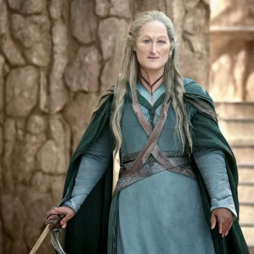 Prompt: first photos of 2 0 2 4 female lotr remake - meryl streep as denethor, ( eos 5 ds r, iso 1 0 0, f / 8, 1 / 1 2 5, 8 4 mm, postprocessed, crisp face, facial features )