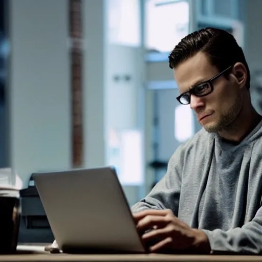 Prompt: A programmer expertly wrangling code late at night, intensely focused, coffee on his desk, highly detailed, sharp focus, cinematic lighting, dramatic still from Mr Robot