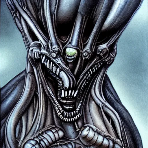 Prompt: giger become a xenomorph