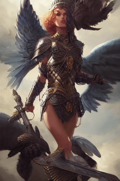 Image similar to amazon valkyrie athena, d & d, fantasy, portrait, highly detailed, headshot, digital painting, trending on artstation, concept art, sharp focus, illustration, art by artgerm and greg rutkowski and magali villeneuve