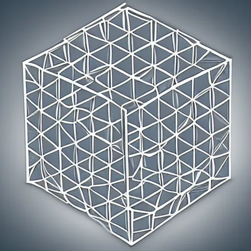 Prompt: hypercube in 4 dimensional space, vector graphic, outlines, matlab, mathematics