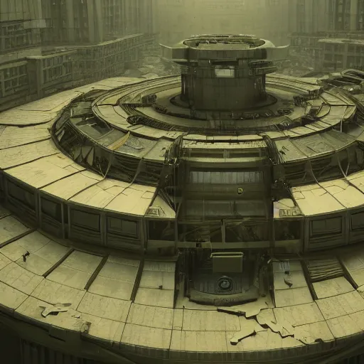 Image similar to dystopian panopticon, artstation, cgsociety, flickr, cinestill