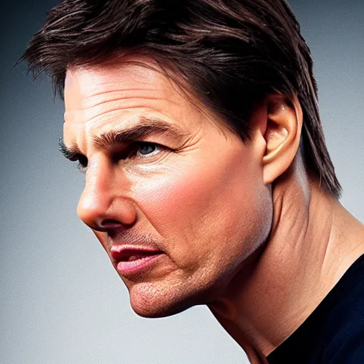 Prompt: A photo of Tom Cruise, head shoot, promo shot, highly detailed, sharp focus, studio lighting