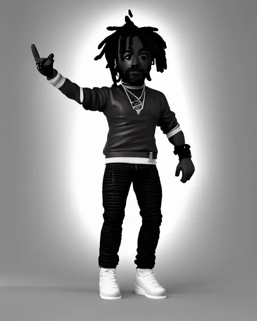 Image similar to full body 3d render of lil uzi vert as a funko pop, studio lighting, white background, blender, trending on artstation, 8k, highly detailed