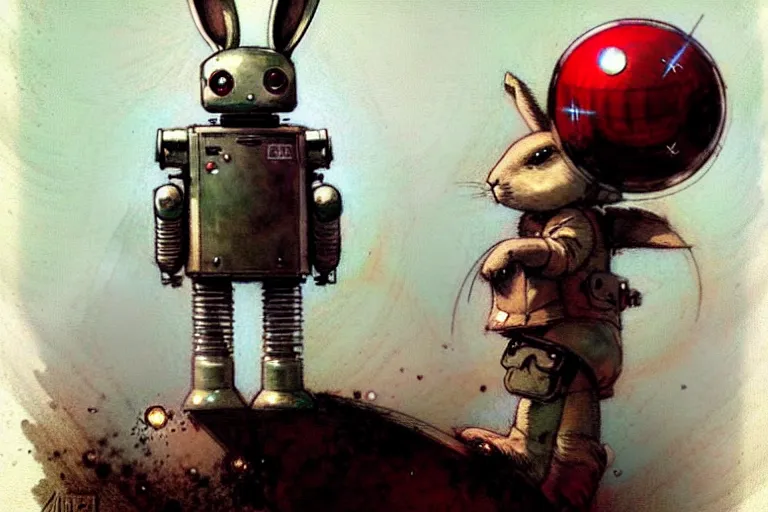 Image similar to adventurer ( ( ( ( ( 1 9 5 0 s retro future robot android rabbit. muted colors. ) ) ) ) ) by jean baptiste monge!!!!!!!!!!!!!!!!!!!!!!!!! chrome red