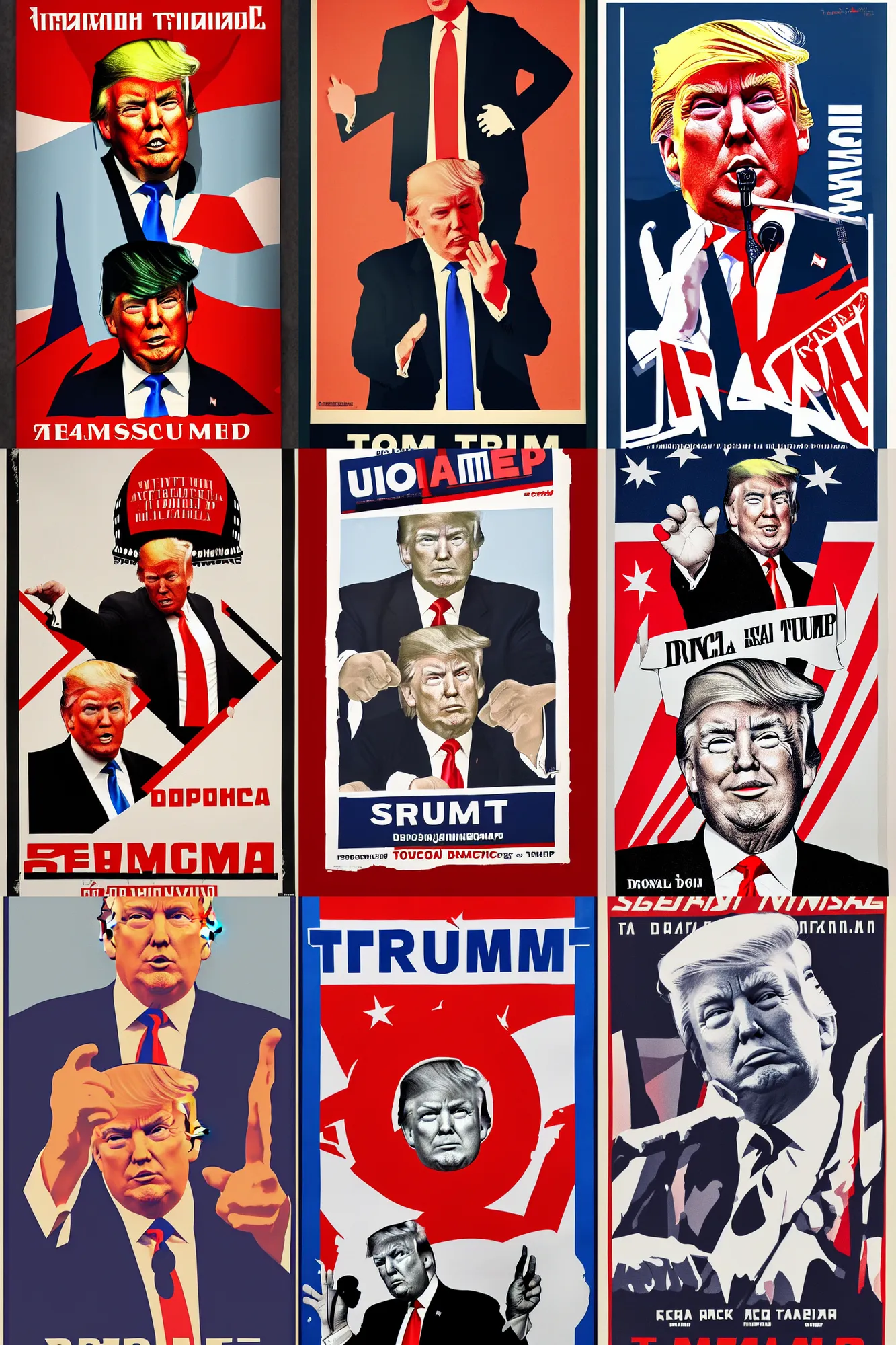 Prompt: Donald Trump Soviet poster, 4k