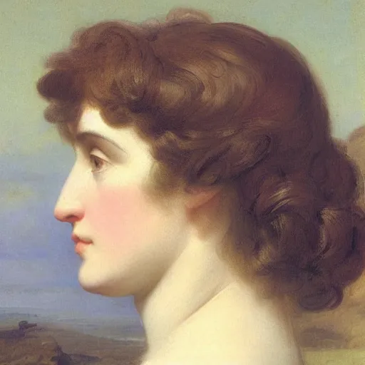 Image similar to A beautiful computer art of a person in profile, with their features appearing both in front of and behind their head. light blue by Edwin Henry Landseer meticulous, aesthetic