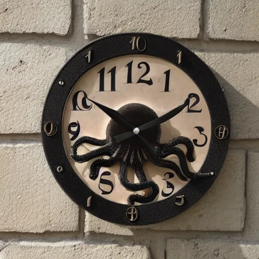 Image similar to octopus clock, real tentacles