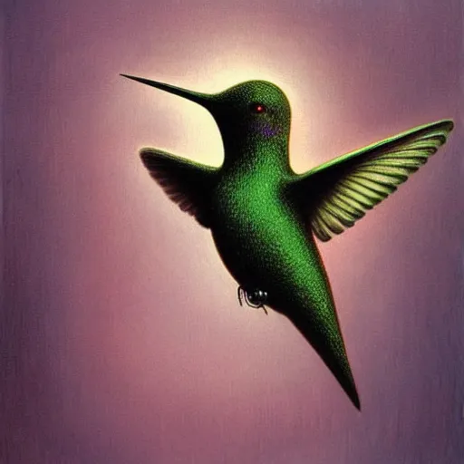 Image similar to Rusty Hummingbird by zdzisław beksiński