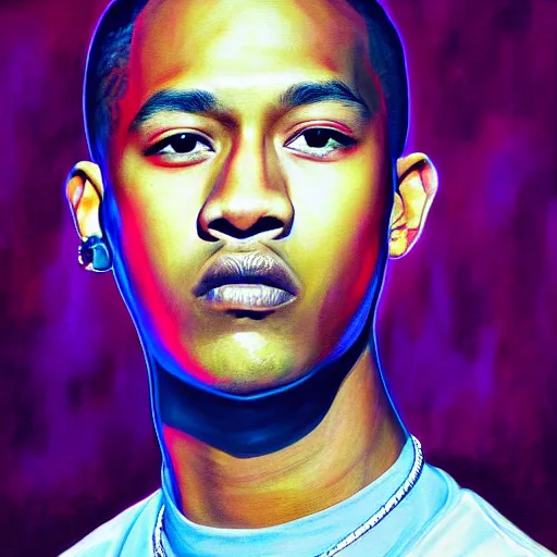 Image similar to thaiboy digital presidential portrait, realistic painting