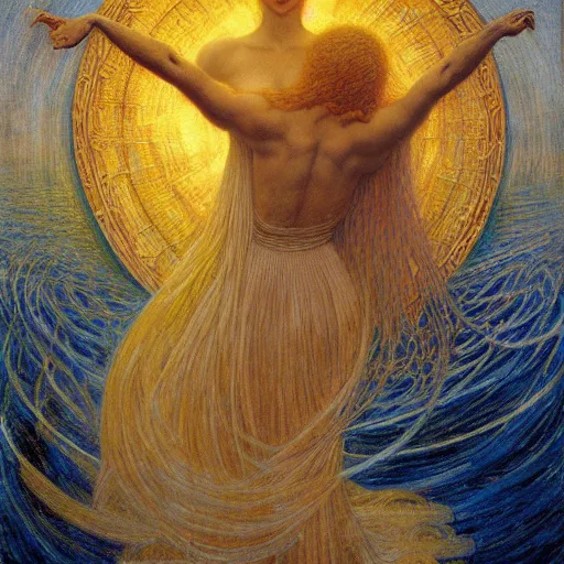 Image similar to art by Jean Delville